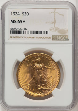 1924 $20 Saint Saint-Gaudens Double Eagle NGC MS65+ (773481136)