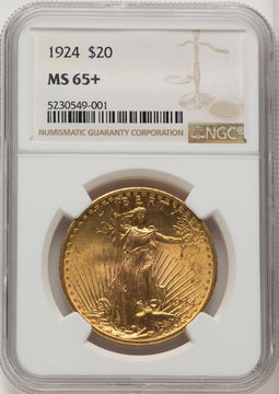 1924 $20 Saint Saint-Gaudens Double Eagle NGC MS65+ (773481134)