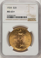 1924 $20 Saint Saint-Gaudens Double Eagle NGC MS65+ (773481134)