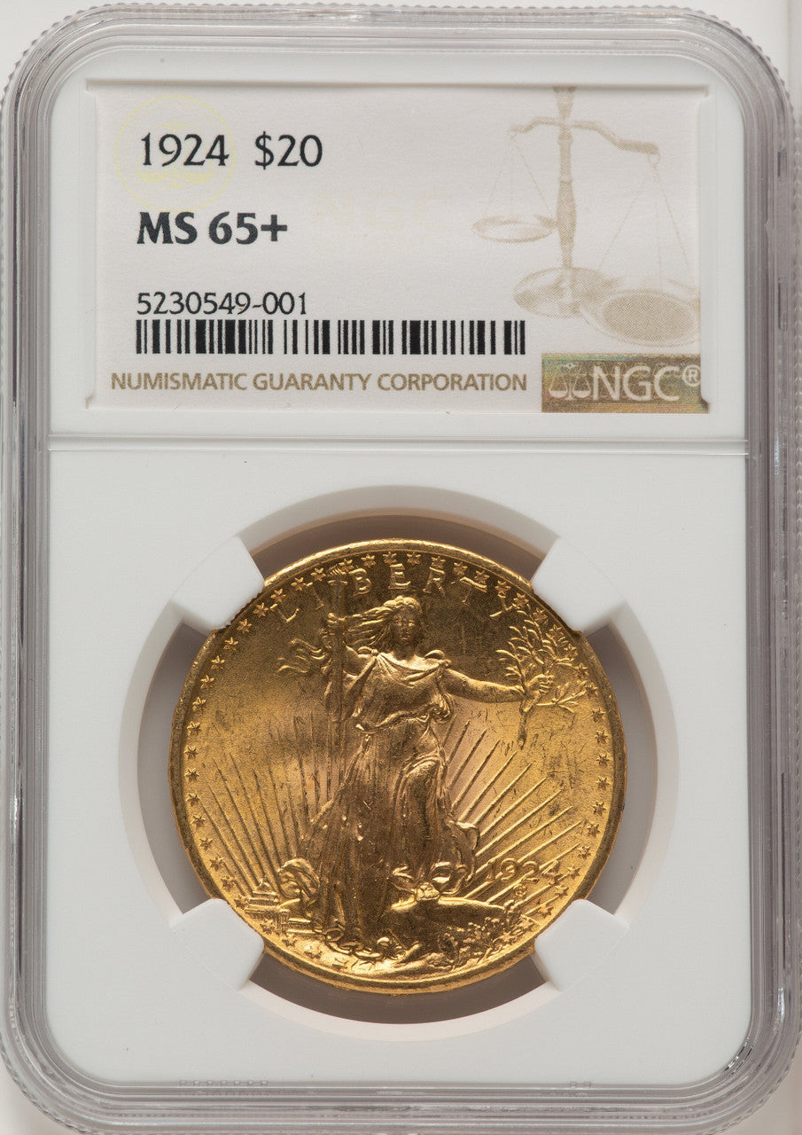 1924 $20 Saint Saint-Gaudens Double Eagle NGC MS65+ (773481134)