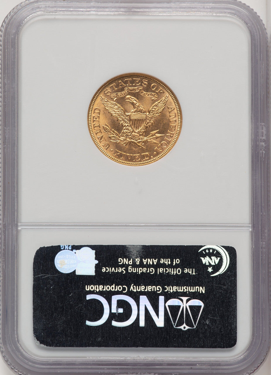 1908 $5 Liberty Liberty Half Eagle NGC MS65