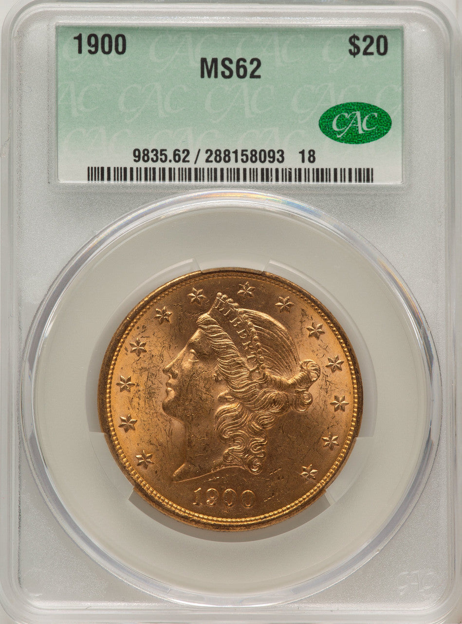 1900 $20 Liberty Double Eagle CACG MS62 (772898073)