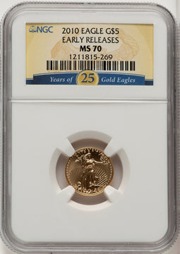2010 $5 Tenth-Ounce Gold Eagle First Strike NGC MS70 (506746083)