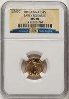 2010 $5 Tenth-Ounce Gold Eagle First Strike NGC MS70 (506746083)