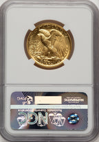 2016-W 50C Walking Liberty 100th Anniversary Gold Centennial ER Miles Standish NGC MS70