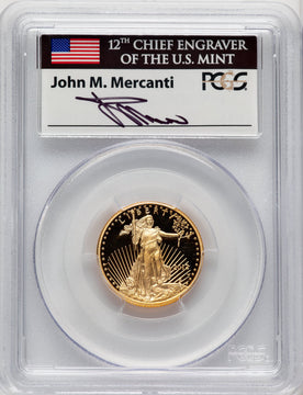 2012-W $10 Quarter-Ounce Gold Eagle First Strike FS John Mercanti PCGS PR70