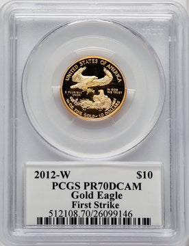 2012-W $10 Quarter-Ounce Gold Eagle First Strike FS John Mercanti PCGS PR70