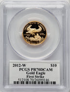 2012-W $10 Quarter-Ounce Gold Eagle First Strike FS John Mercanti PCGS PR70