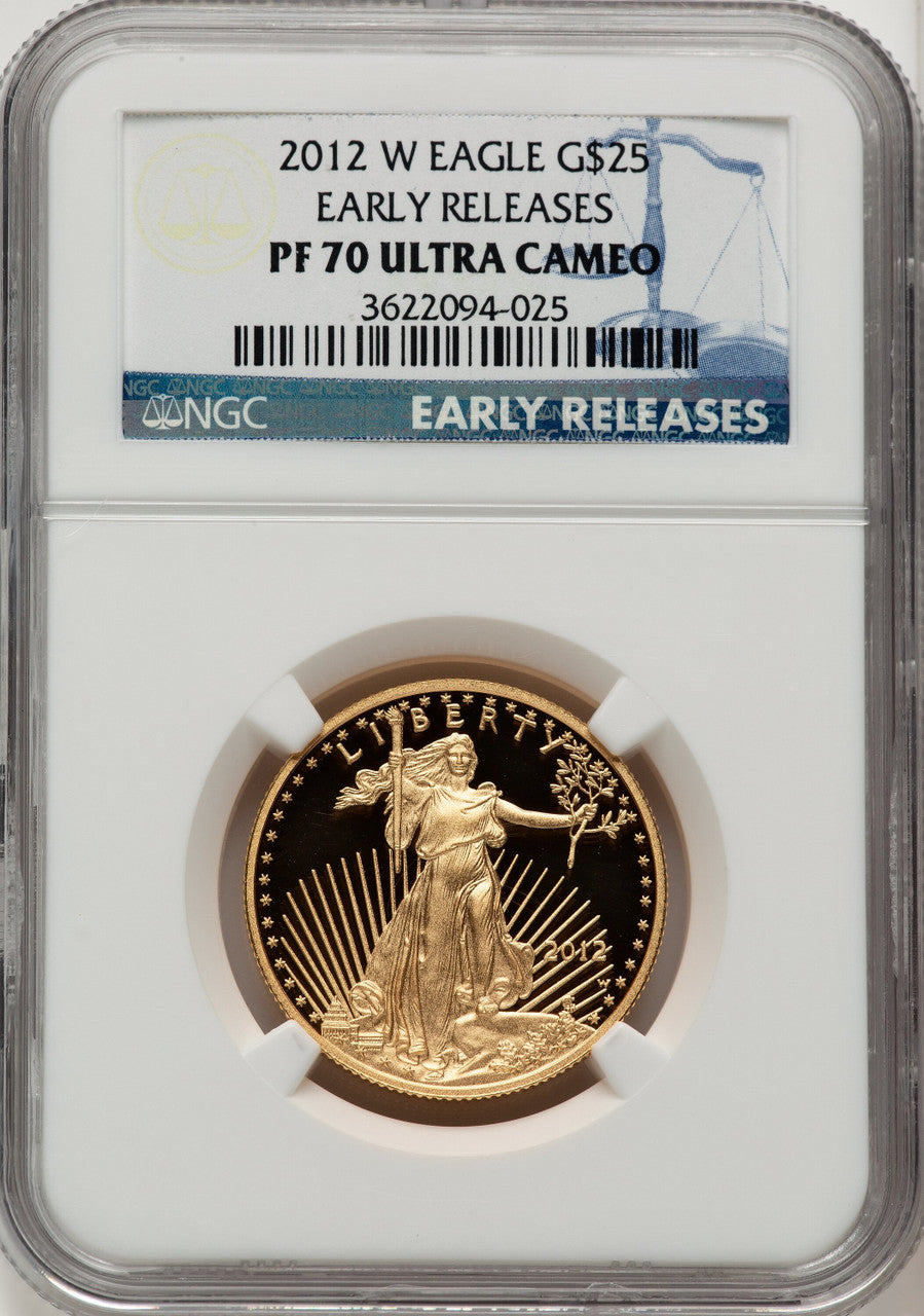 2012-W $25 Half-Ounce Gold Eagle First Strike ER Blue NGC PF70