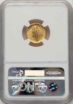 2016-W 10C Mercury Dime 100th Anniversary Gold Centennial Non Designation NGC MS70 (773335005)