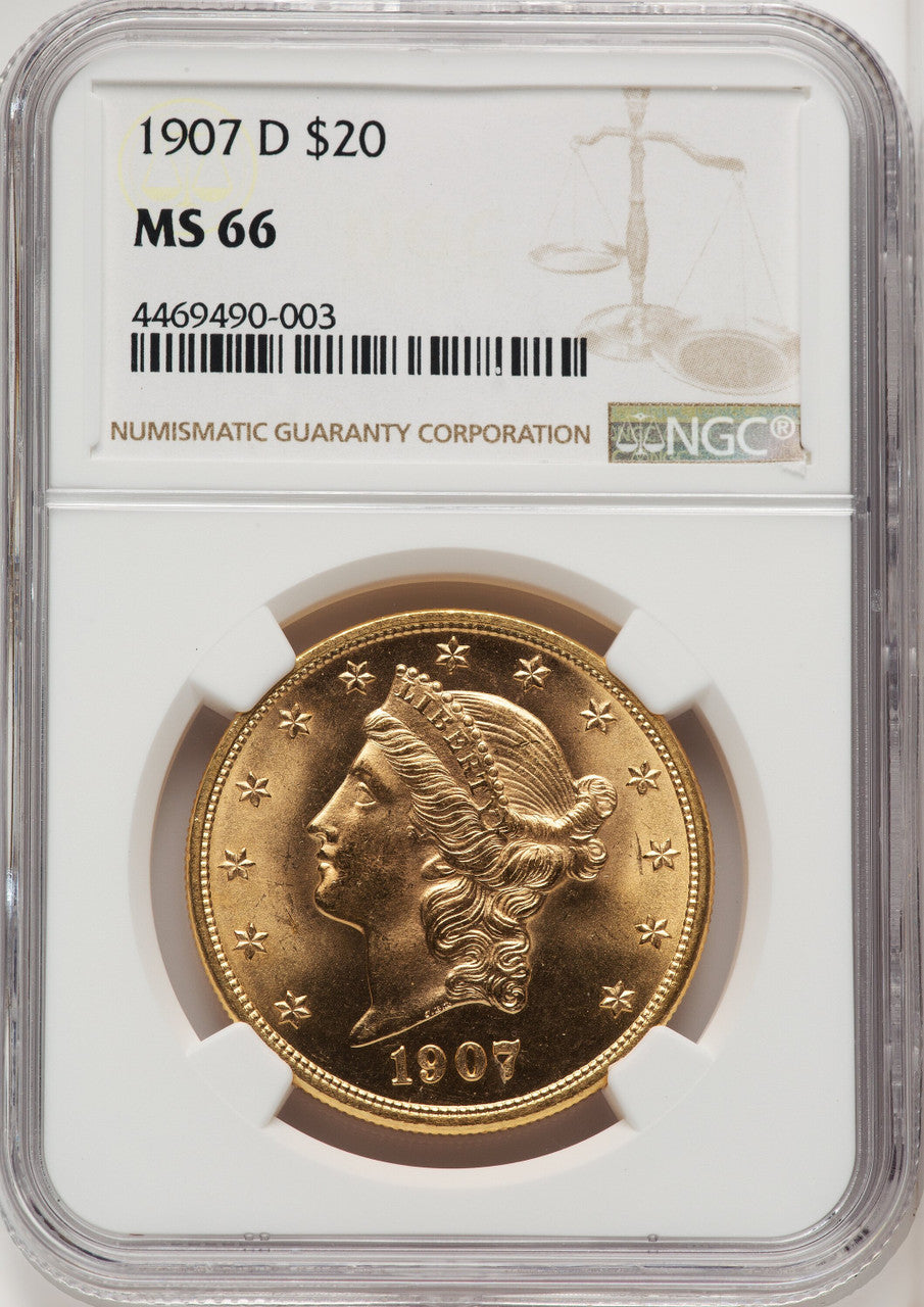 1907-D $20 Liberty Double Eagle NGC MS66 (773823001)