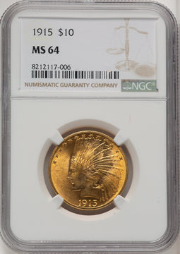 1915 $10 Indian Eagle NGC MS64 (773941003)