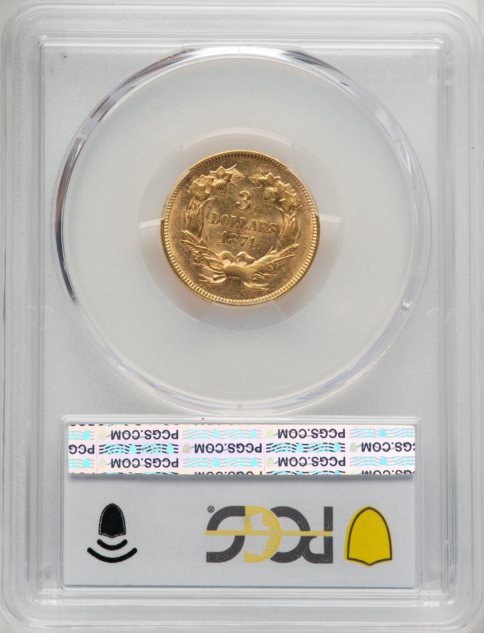 1874 $3 Three Dollar Gold Pieces PCGS AU58
