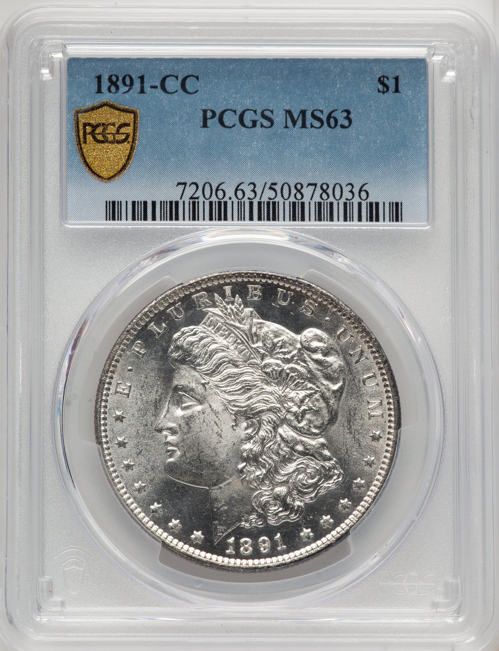 1891-CC Morgan Dollar PCGS MS63