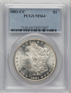 1881-CC Morgan Dollar PCGS MS64 (773687001)