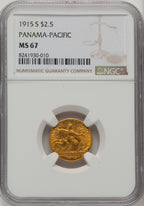 1915-S $2.50 Panama-Pacific Quarter Eagle Commemorative Gold NGC MS67 (772889003)