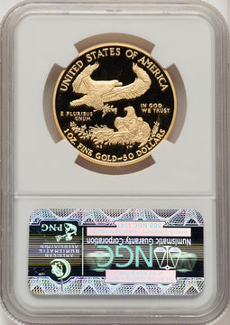2010-W $50 One-Ounce Gold Eagle First Strike ER Blue NGC PF70 (520203093)