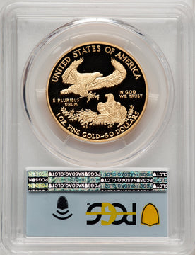 2021-W $50 One Ounce Gold Eagle Type One First Day of Issue FDI Flag PCGS PR70 (766691006)