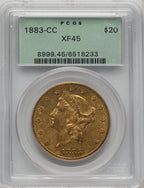 1883-CC $20 Liberty Double Eagle PCGS XF45