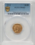 1912 $2.50 Indian Quarter Eagle PCGS MS63 (507046003)