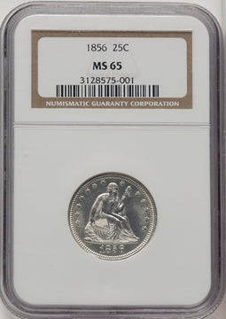 1856 25C Seated Quarter NGC MS65