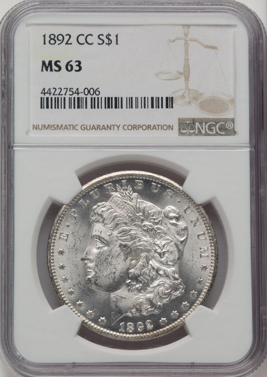 1892-CC Morgan Dollar NGC MS63