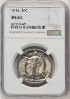 1916 50C Walking Liberty Half Dollar NGC MS64