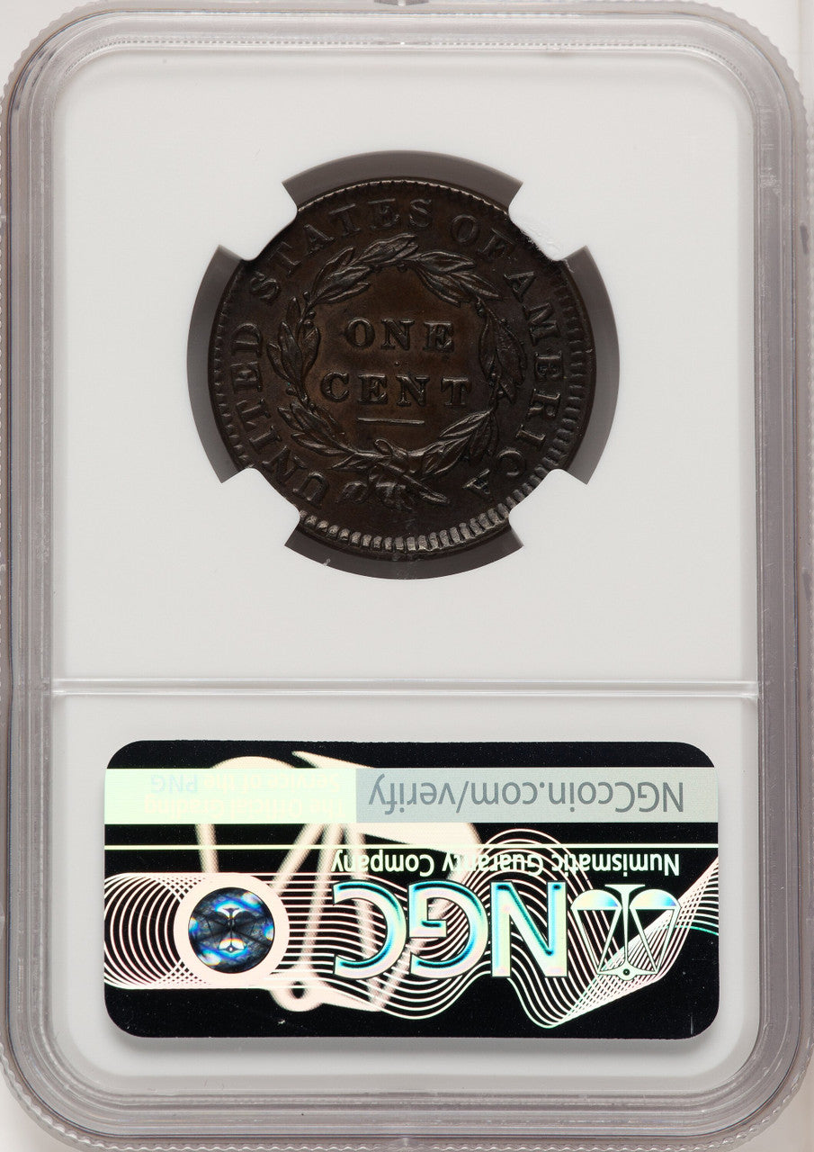 1832 1C BN Large Cent NGC MS62
