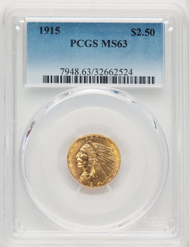 1915 $2.50 Indian Quarter Eagle PCGS MS63