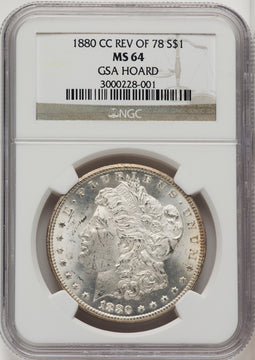 1880-CCVAM 7 8/7 Rev of 78 Morgan Dollar NGC MS64