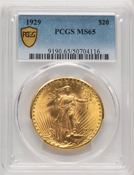 1929 $20 Saint-Gaudens Double Eagle PCGS MS65 (520206001)