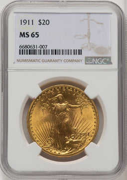1911 $20 Saint-Gaudens Double Eagle NGC MS65 (774116001)
