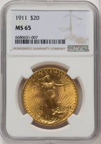 1911 $20 Saint-Gaudens Double Eagle NGC MS65 (774116001)