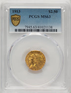 1913 $2.50 Indian Quarter Eagle PCGS MS63 (773661005)