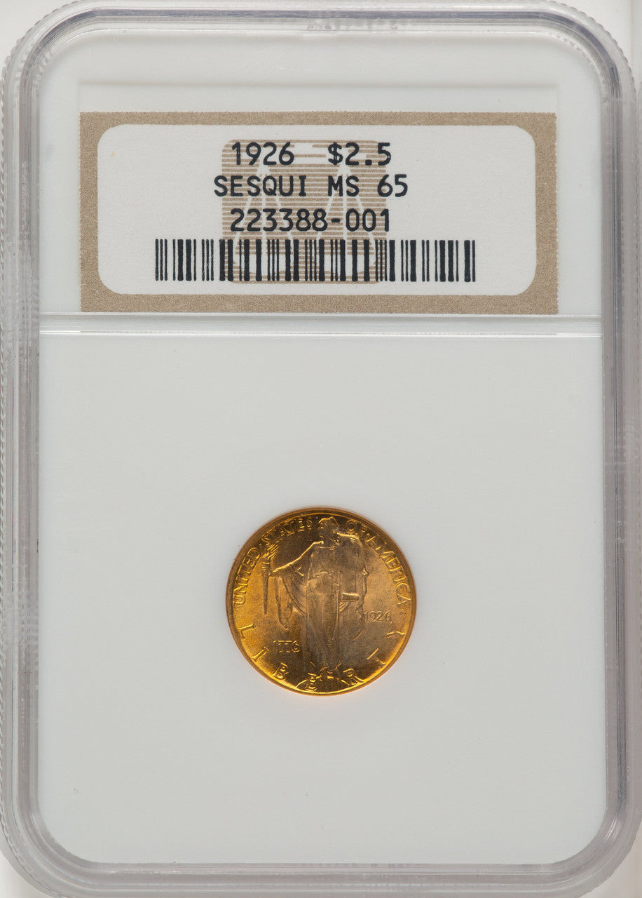1926 $2.50 SESQUI Commemorative Gold NGC MS65 (506637011)