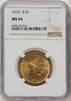 1915 $10 Indian Eagle NGC MS64 (774116003)
