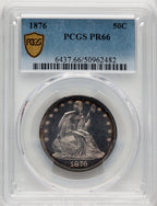 1876 50C Proof Seated Half Dollar PCGS PR66