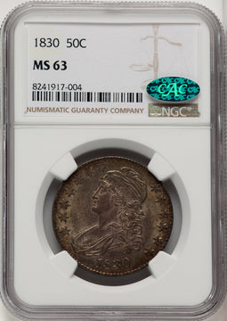 1830 50C Small 0 CAC Bust Half Dollar NGC MS63