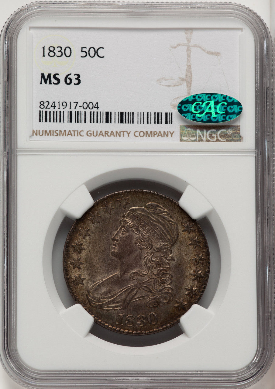 1830 50C Small 0 CAC Bust Half Dollar NGC MS63