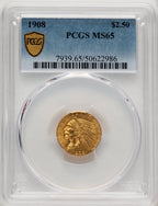 1908 $2.50 Indian Quarter Eagle PCGS MS65 (774153001)