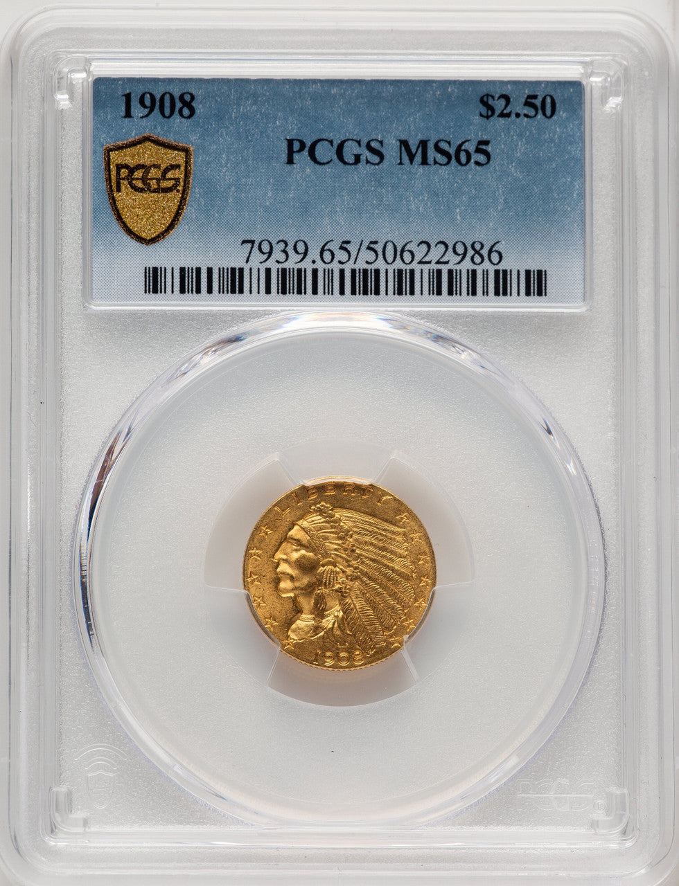 1908 $2.50 Indian Quarter Eagle PCGS MS65 (774153001)
