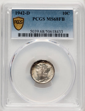 1942-D 10C FB Mercury Dime PCGS MS68 (506944002)