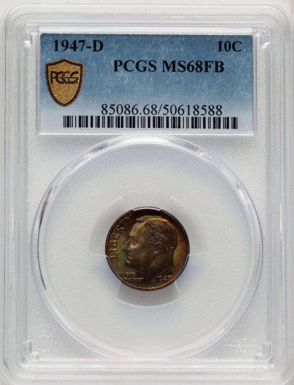 1947-D 10C FB Roosevelt Dime PCGS MS68