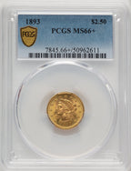 1893 $2.50 Liberty Quarter Eagle PCGS MS66+