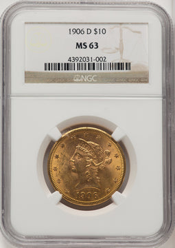 1906-D $10 Liberty Eagle NGC MS63 (505886149)