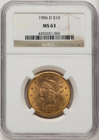 1906-D $10 Liberty Eagle NGC MS63 (505886149)