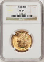 1910-D $10 Indian Eagle NGC MS64 (505886034)