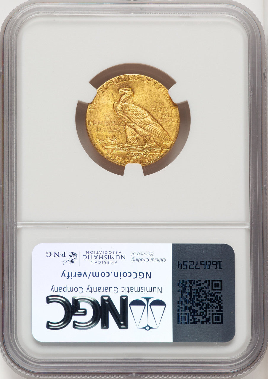 1911 $5 Indian Half Eagle NGC MS64 (506944005)