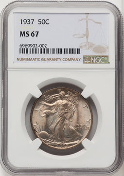 1937 50C Walking Liberty Half Dollar NGC MS67 (506944006)