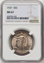 1937 50C Walking Liberty Half Dollar NGC MS67 (506944006)